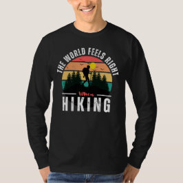 Zwarte Vintage Retro Wandelen Mountain Camping Wik T-shirt
