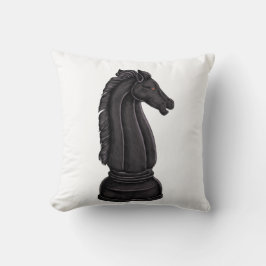 Zwarte vintage schaakstuk  kussen