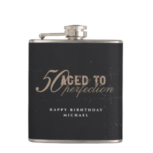 Zwarte Vintage Whisky Verjaardag Geflesst tot Perf Heupfles