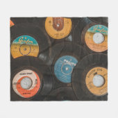 Zwarte Vinyl Klassieke Platen Fleece Deken (Voorkant (Horizontaal))