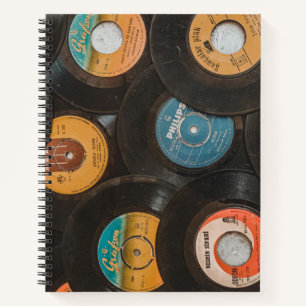 Zwarte Vinyl Klassieke Platen Notitieboek