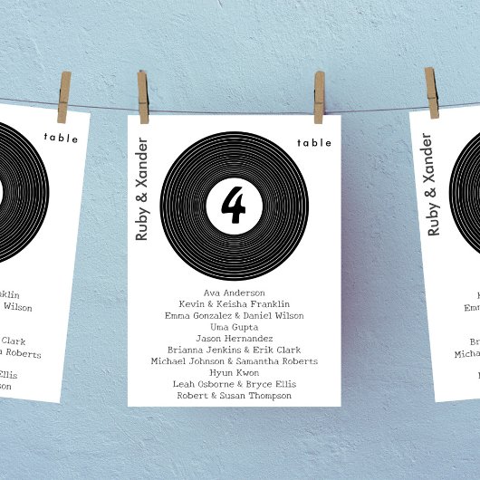 Zwarte Vinyl Record Hanging Tafel Zitting Kaart