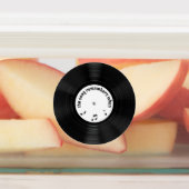 Zwarte vinylplaat met titel labels (Aangebracht)