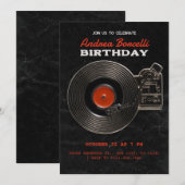 Zwarte Vinylplaat vintage  Kaart (Voorkant / Achterkant)