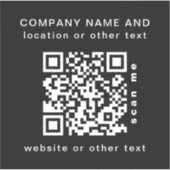 Zwarte vinylvierkant Business QR-code Water Fles S Sticker (Voorkant)