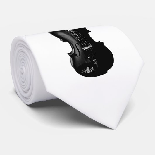 ZWARTE VIOLIN STROPDAS-VERANDERBARE ACHTERGRONDKLE STROPDAS (Opgerold)