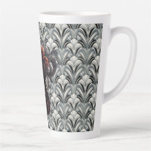 Zwarte viool in Art Deco GMajor Ceramic Latte Mok