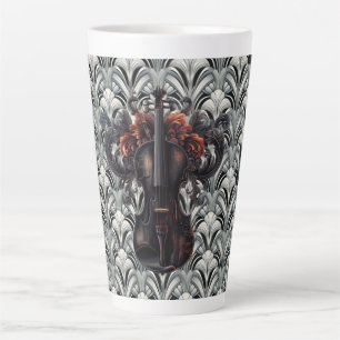 Zwarte viool in Art Deco GMajor keramische latte m Mok