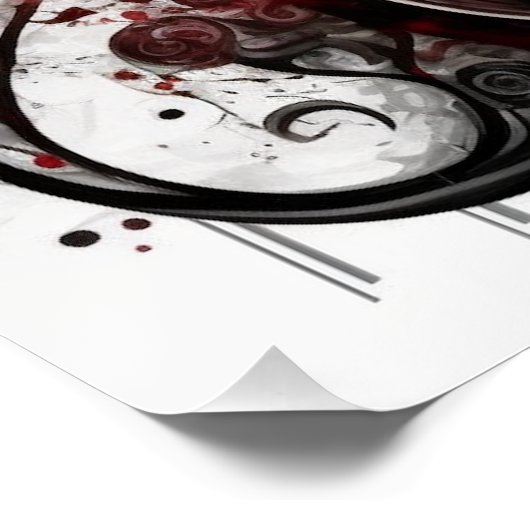 Zwarte viool & rode rozen perfect poster (Hoek)