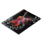 Zwarte viool voor muziek notitieboek (Linkerzijde)