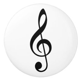Zwarte Vioolsleutel Muzieksymbool Notatie Keramische Knop