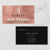 Zwarte VIP Gold-Benoemingskaart voor Haarstylist S Visitekaartje (Voorkant / Achterkant)