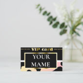 Zwarte vip-kaart met goud visitekaartje (Staand voorkant)