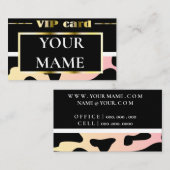 Zwarte vip-kaart met goud visitekaartje (Voorkant / Achterkant)