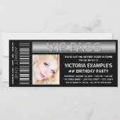 Zwarte VIP-Pas Verjaardagsfeest Uitnodiging (Voorkant)