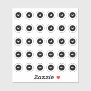 Zwarte Vis Kip Bruiloft Gast Maaltijd Keuze TM26 Sticker