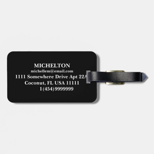 Zwarte Vis Schub Gepersonaliseerd Bagagelabel (Achterkant horizontaal)