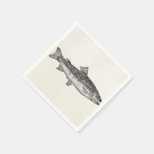 zwarte vis - Sjabloon watervis blanco Servetten (Hoek)