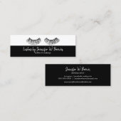 Zwarte visagist schoonheid wimpers mini visitekaartje (Voorkant / Achterkant)