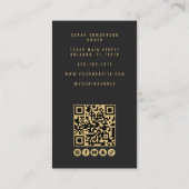 Zwarte Visagist Schoonheidssalon QR-code Foto Visitekaartje (Achterkant)