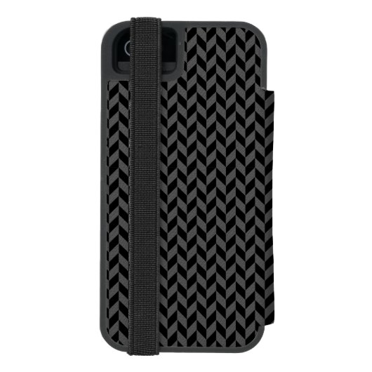 Zwarte visgraat iPhone 5 portemonnee case Incipio iPhone Portemonnee Hoesje (Agenda Achterkant)