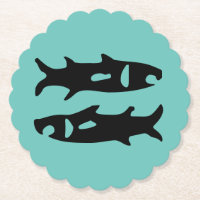 Zwarte vishaaien ontwerpen aquamarine Pisces zodia