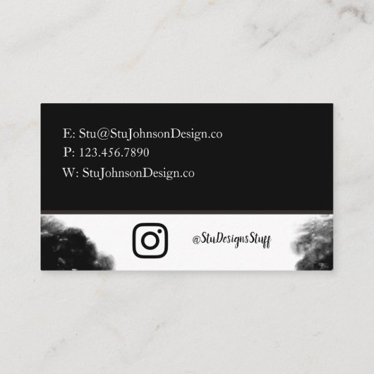 Zwarte Visitekaartje (Achterkant)