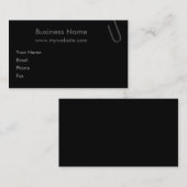 Zwarte Visitekaartje Paperclip (Voorkant / Achterkant)