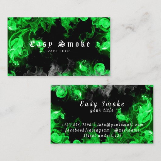 Zwarte Visitekaartje voor tapeshop (Voorkant / Achterkant)