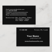 zwarte visitekaartjes met volledige informatie, (Voorkant / Achterkant)