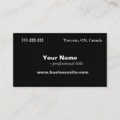 zwarte visitekaartjes met volledige informatie, (Achterkant)