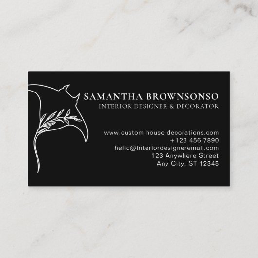 Zwarte vismanta visitekaartje (Achterkant)