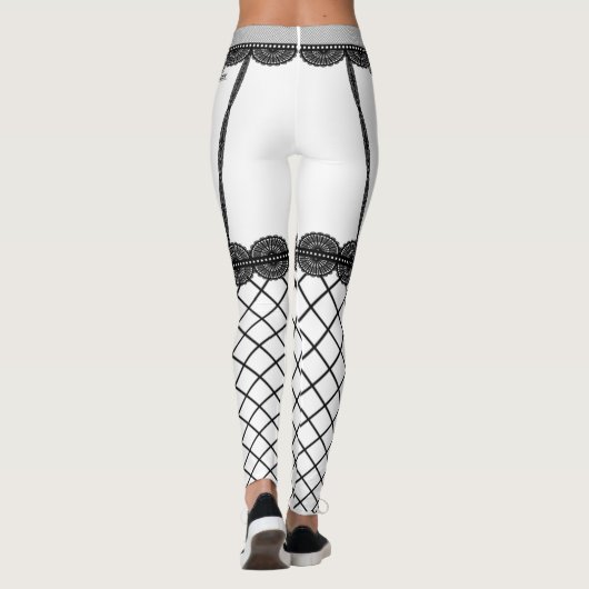 Zwarte visnet-Leggings Leggings (Achterkant)