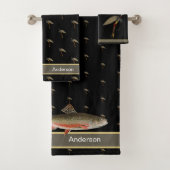 Zwarte visserij en forel bad handdoek (Insitu)