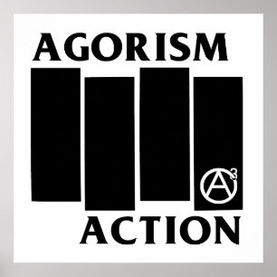 Zwarte vlag Agorism Anarchy Action Poster