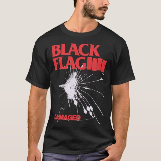 Zwarte vlag - Beschadigde Premium T-shirt (Voorkant)