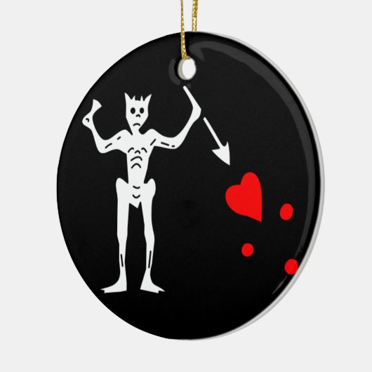 Zwarte vlag keramisch ornament (Links)