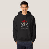 Zwarte Vlag Piraat Schedel Hoodie (Voorkant volledig)