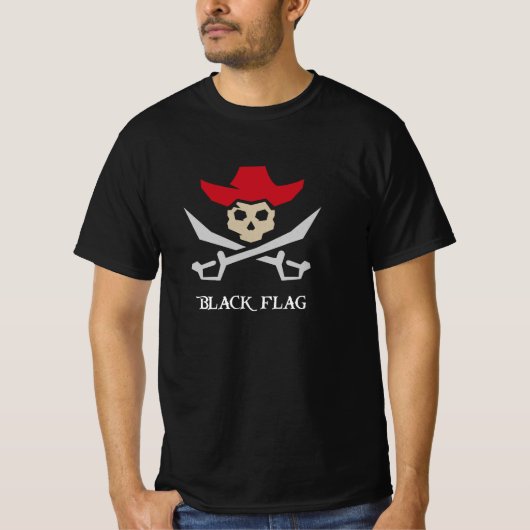 Zwarte Vlag Piraat Schedel T-shirt (Voorkant)