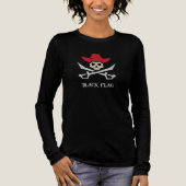 Zwarte Vlag Piraat Schedel Tri-Blend Shirt (Voorkant)