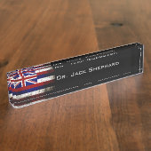 Zwarte vlag van de staat Hawaii Naambordje (Zijkant)