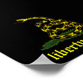 zwarte vlag van Gadsden over vrijheid of dood Poster (Hoek)