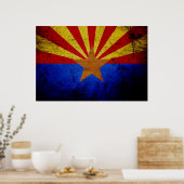 Zwarte vlag van Grunge Arizona Poster (Keuken)