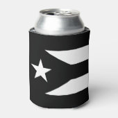 Zwarte vlag van Puerto Rico Blikjeskoeler (Blikje Voorkant)