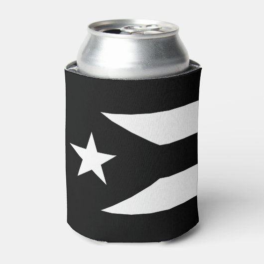 Zwarte vlag van Puerto Rico Blikjeskoeler (Blikje Voorkant)