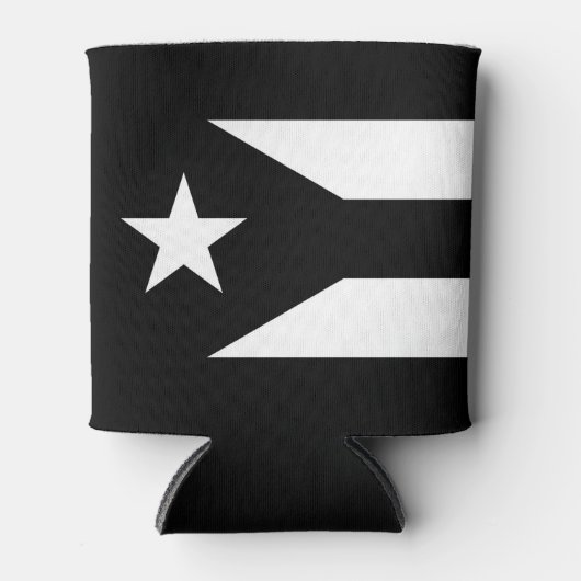 Zwarte vlag van Puerto Rico Blikjeskoeler (Voorkant)