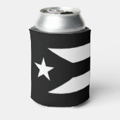 Zwarte vlag van Puerto Rico Blikjeskoeler (Blikje Achterkant)