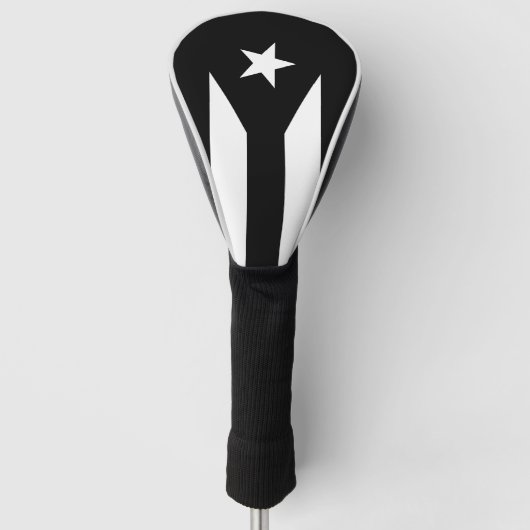Zwarte vlag van Puerto Rico Golfheadcover (Voorkant)