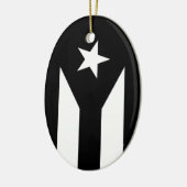 Zwarte vlag van Puerto Rico Keramisch Ornament (Links)