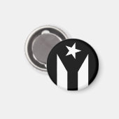 Zwarte vlag van Puerto Rico Magneet (Voorkant / Achterkant)